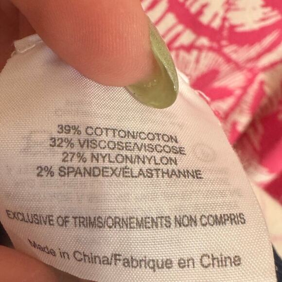 Tory Burch Abstract Print V Neck Button Down Cardigan White And Pink Size Medium - Picture 9 of 12